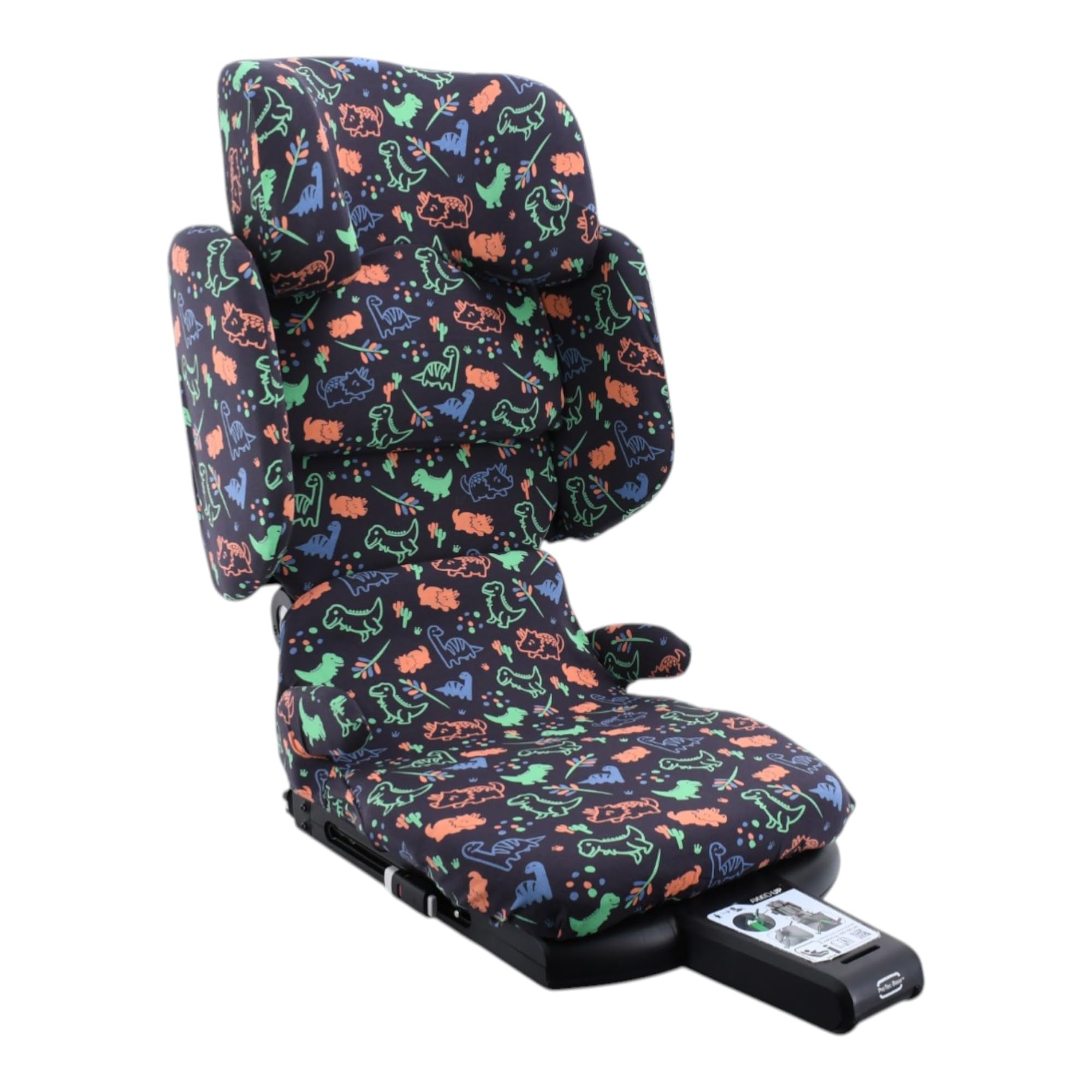 JYOKO Funda para Silla De Coche Compatible con Axkid Up | Algodón Orgánico | Transpirable Y Suave | Estampado Happy Dino