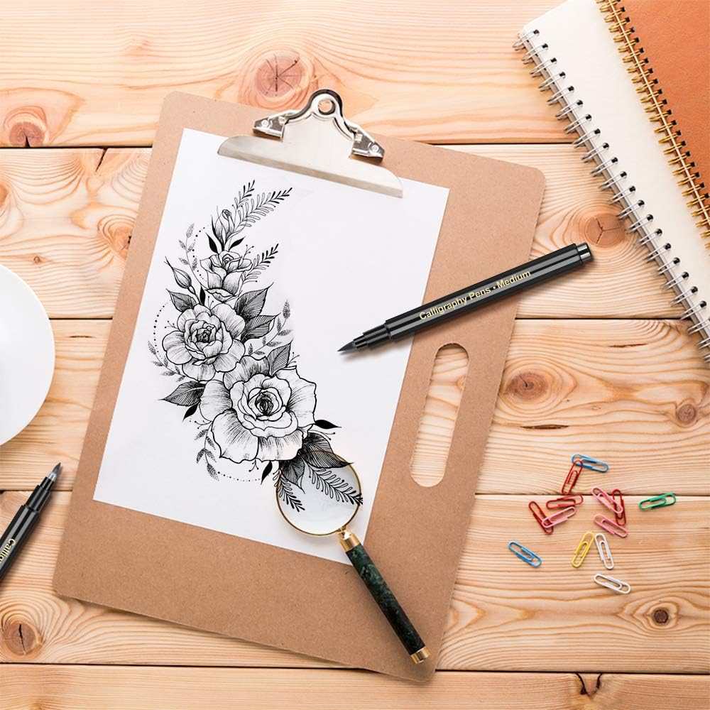 Caligraphy Pen kits for Beginners - 6 Pack Calligraphy Pens, Modern Caligraphy Brush Pens Set for Writing, Journaling, Drawing, Letter for Adults, Markers, Hand Lettering Pens, Back To School Supplies
