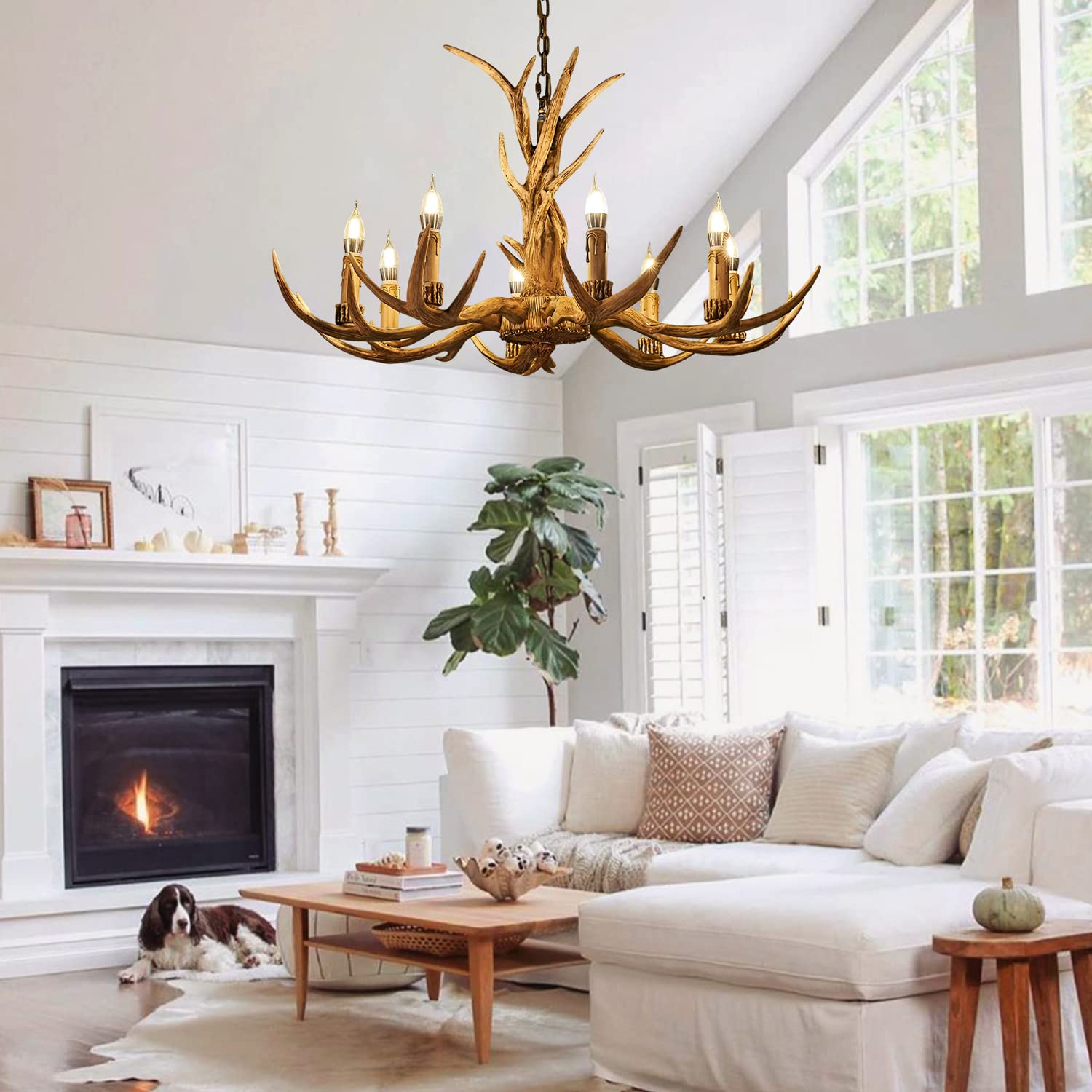 Lynnoland Brass Chandelier, 6-Light Farmhouse Chandeliers for Dining Room Lighting Fixtures Hanging, Vintage Candle Pendant Light Light Fixture for Bedroom, Kitchen, Foyer and Living Room Lynnoland Brass Chandelier, 6-Light Farmhouse Chandeliers for Dining Room Lighting Fixtures Hanging, Vintage Candle Pendant Light Light Fixture for Bedroom, Kitchen, Foyer and Living Room