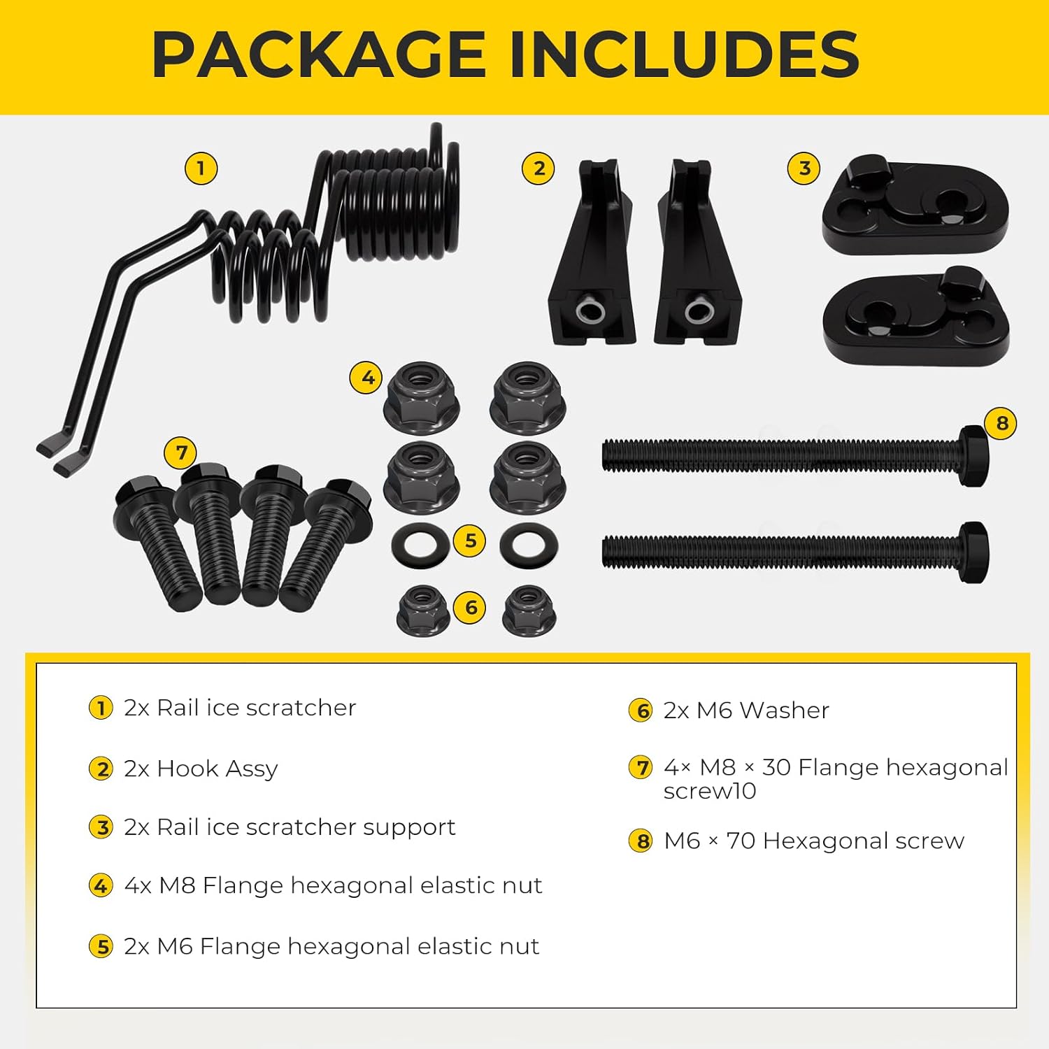 Spring Style Rail Mount Snowmobile Ice Scratchers kit Compatible with Ski-Doo Summit 2008-2020 Replace 860201728 860201761 860201140