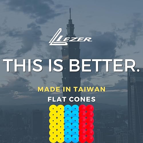 Miniatura 7 de LEZER Conos planos, marcadores de punto, conos de fútbol, marcadores de cancha de campo, puntos para sentarse, discos planos, equipo de