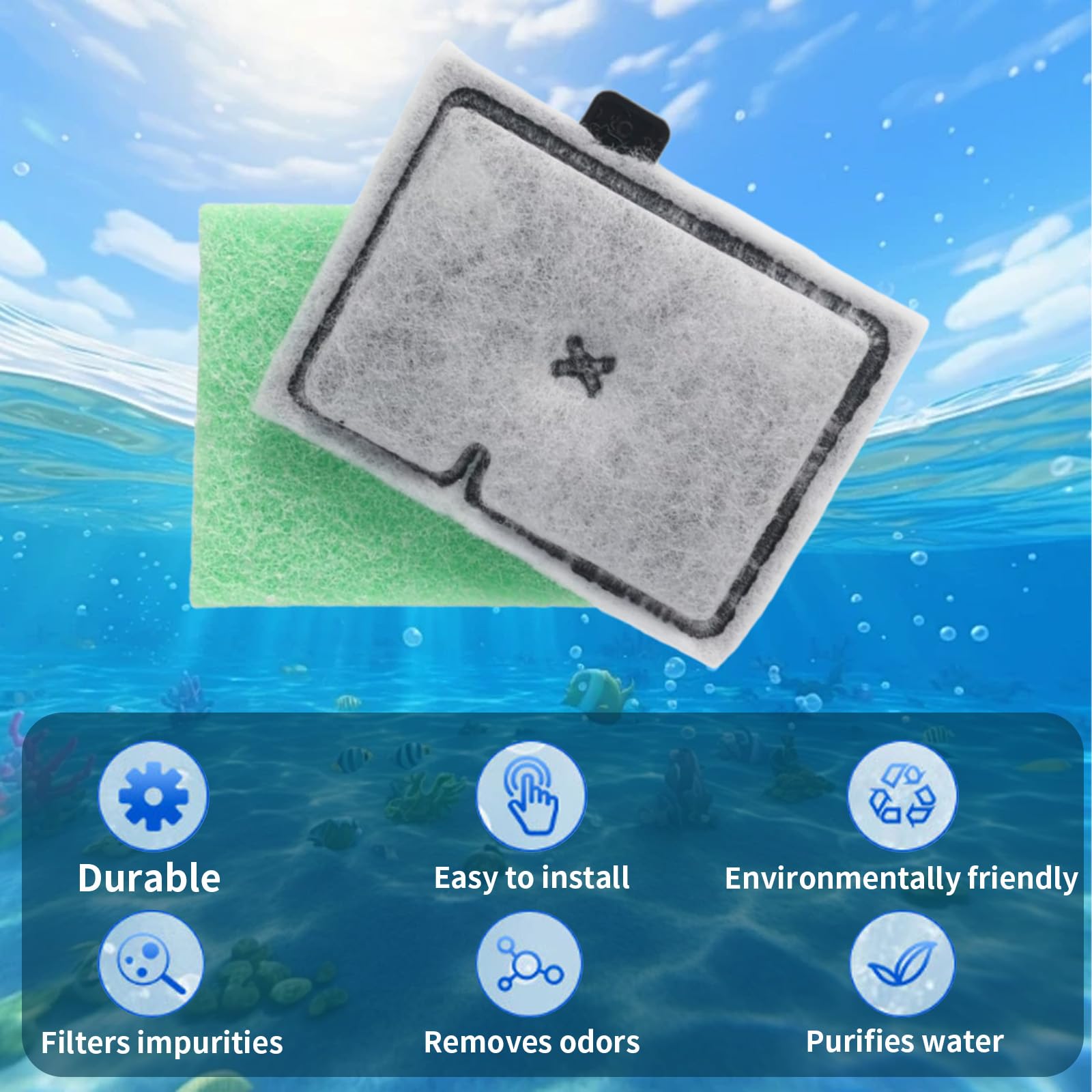Xiciki 4 Pcs CF1 Filter Service Kit, Compatible with Interpet CF1 Internal Cartridge Filters - Image 4