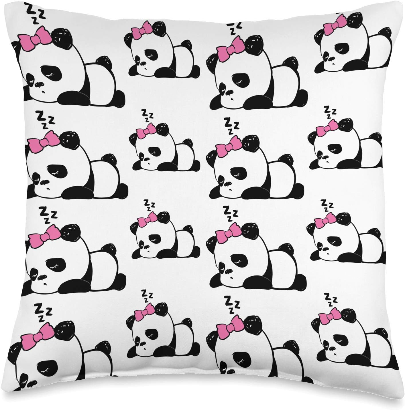 So Kakkoii Cute Kawaii Sleeping Panda Bear Throw Pillow, 16x16, Multicolor