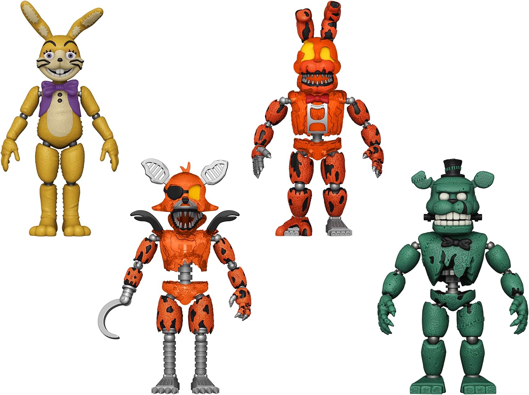 Funko Pop! Five Nights at Freddy's Dreadbear Action Figures Set of 4 - Dreadbear, Grim Foxy, Glitchtrap and Jack-O-Bonnie