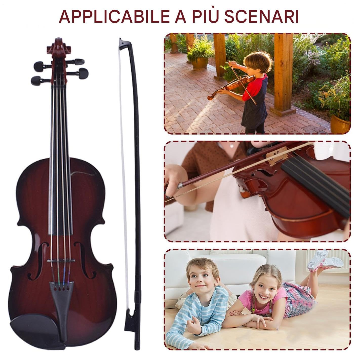 Violon Jouet Pour Enfant – Cordes Ajustables – Archet Et Colophane Inclus – ABS Résistant – Ton Réaliste – Dès 3 Ans – Éveil Musical – Cadeau