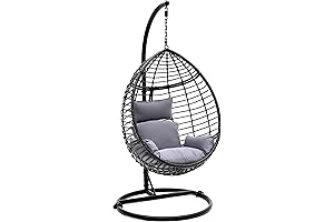 SereneLife Outdoor Hanging Chair with Stand for Ultimate Relaxation