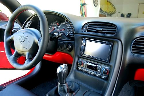 Miniatura 5 de RedlineGoods Funda de palanca de cambios - Palanca de cambios C6 compatible con Chevrolet Corvette C5 1997-04. Hecho a medida, no universal. Gamuza