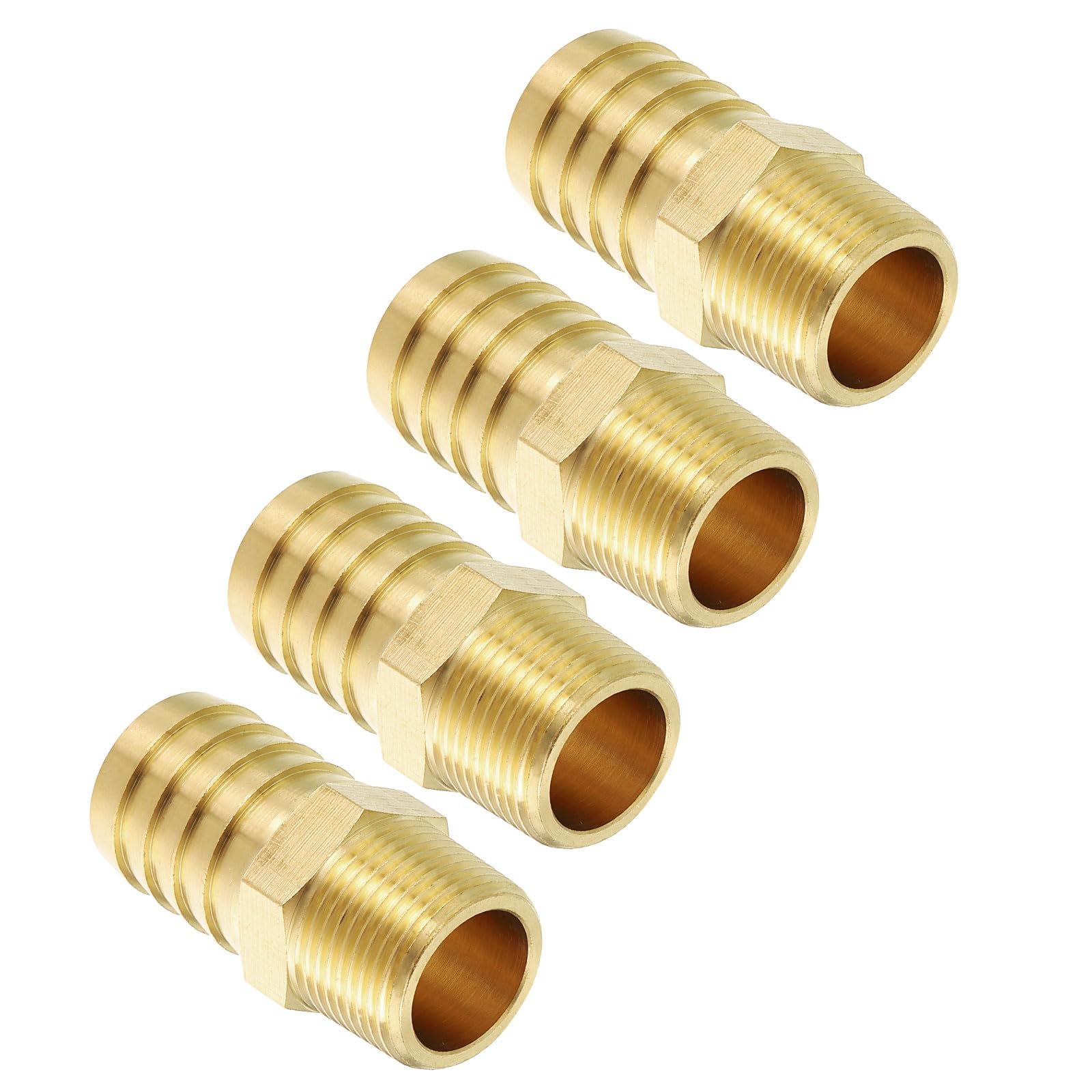 Kozelo 4pcs Brass Hose Barbs Fittings 25.5mm Hose Barbsto 15mm NPT Male