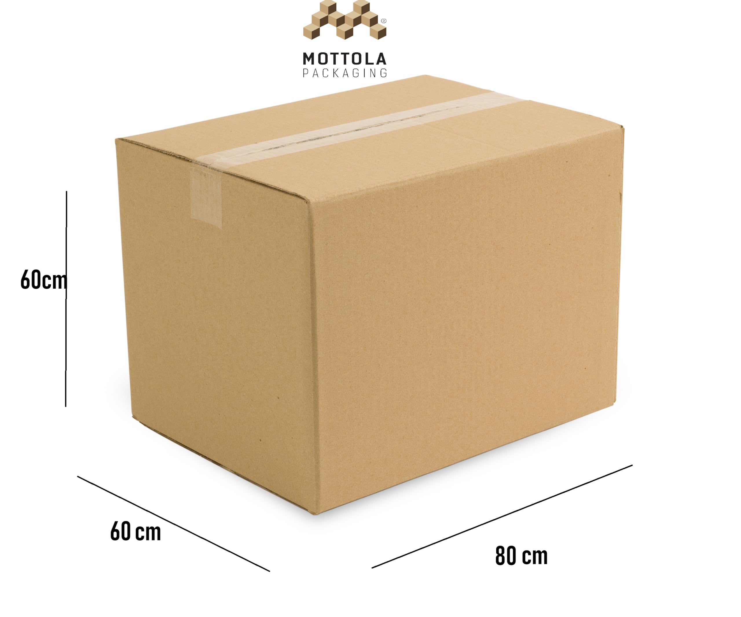 5 Scatole per Trasloco Cartone Doppia Onda 80x60x60 cm (5 pz) - Scatole Cartone Trasloco Resistenti fino a 30kg - Imballaggi per Spedizioni, Stoccaggio, Archiviazione
