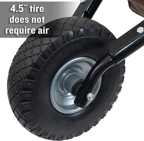 Miniatura 7 de AMES Carretilla plegable para césped, ligero, resistente, con un solo neumático, para hojas, mantillo, suministros de jardín