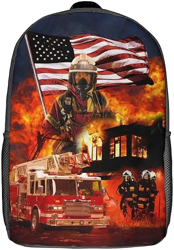 Mochila de coche de carreras Mochila casual para coches Mochila de bomberos de 17 pulgadas Mochila de rueda caliente, 1, Mochilas Daypack