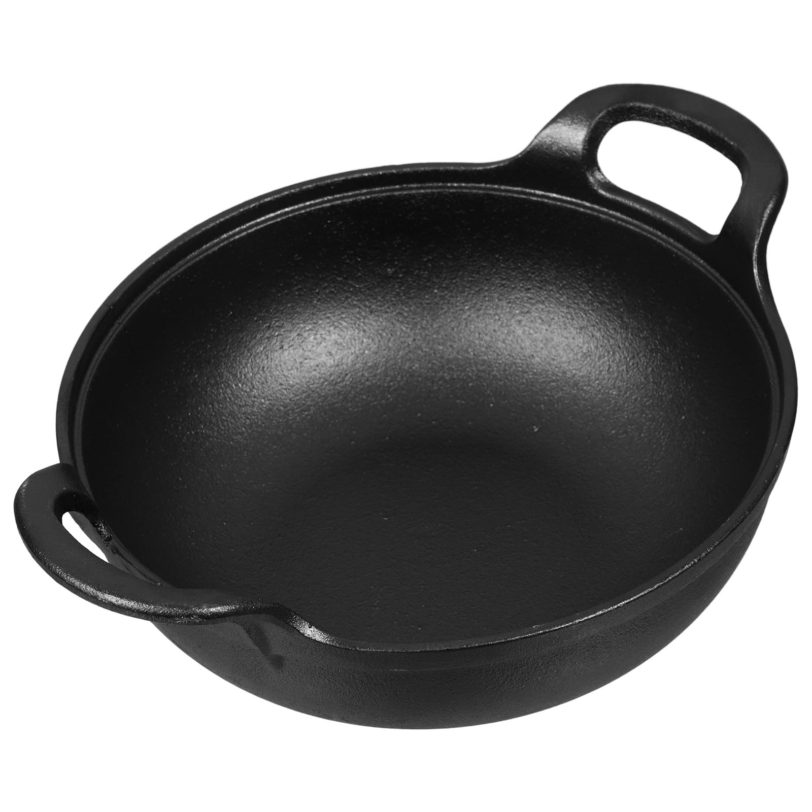Casserole en fonte ronde noire résistante anti-rouille pour mijoter