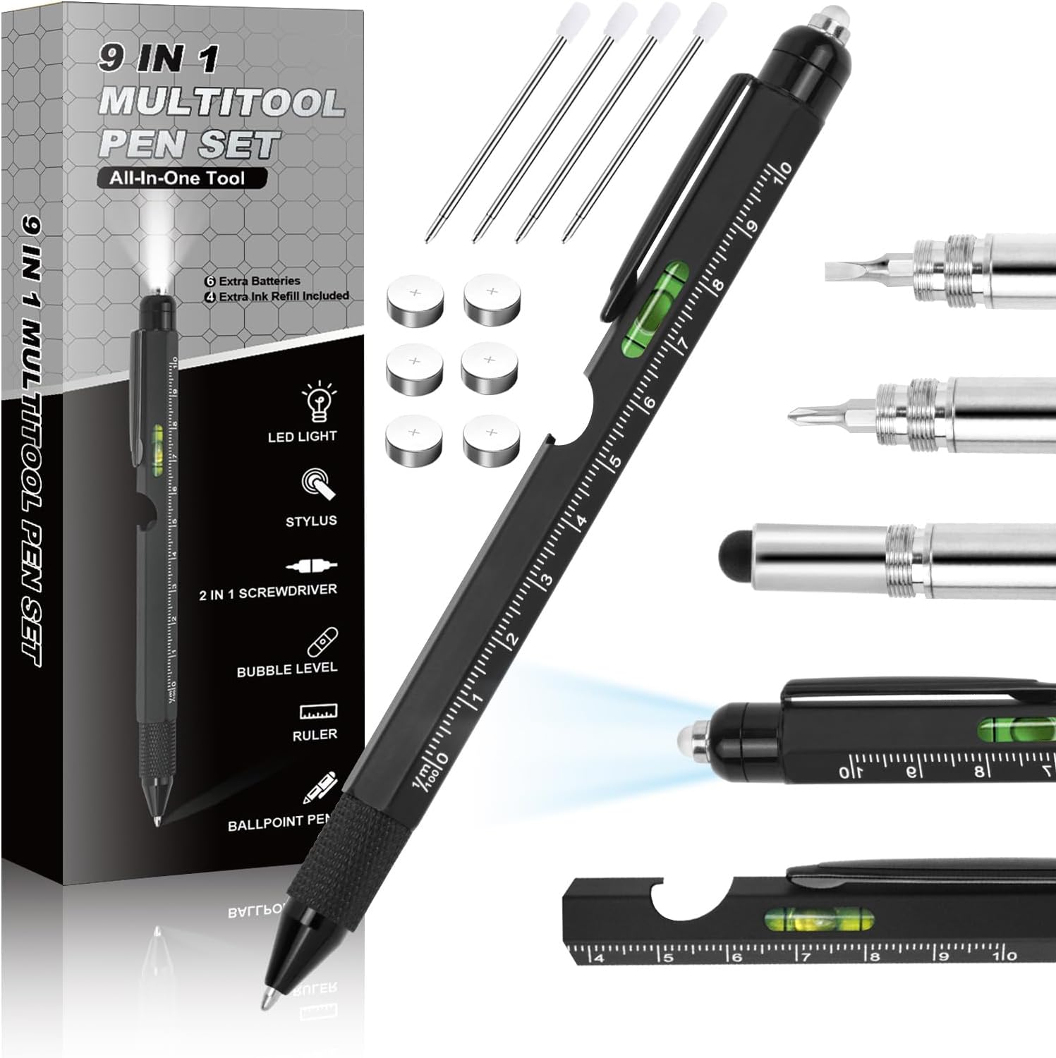 Multi-Tool Pen Gift for Men, Dad, Husband - Cool Gadget, Stocking Stuffer or Office Engineer Tool