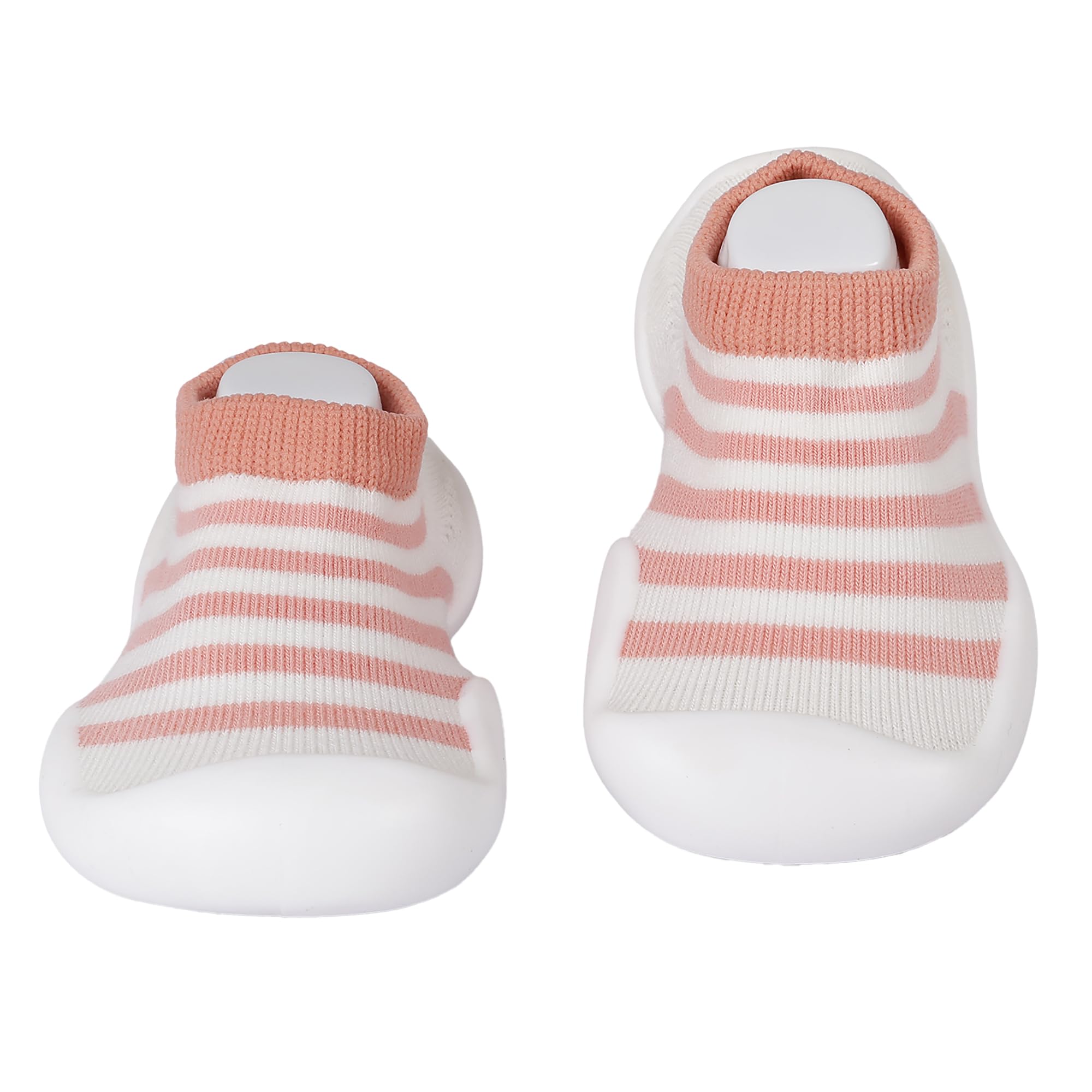 BabyMoo Striped Style Anti-Skid Sock Shoes Ultimate Comfort and Style for Infants, Toddlers, and Kids Lightweight, Durable Rubber Sole Pull-On Design for Boy & Girls.-Peach Age 3-6 Months (B0D5BHVFWT) Amazon Price History, Amazon Price Tracker