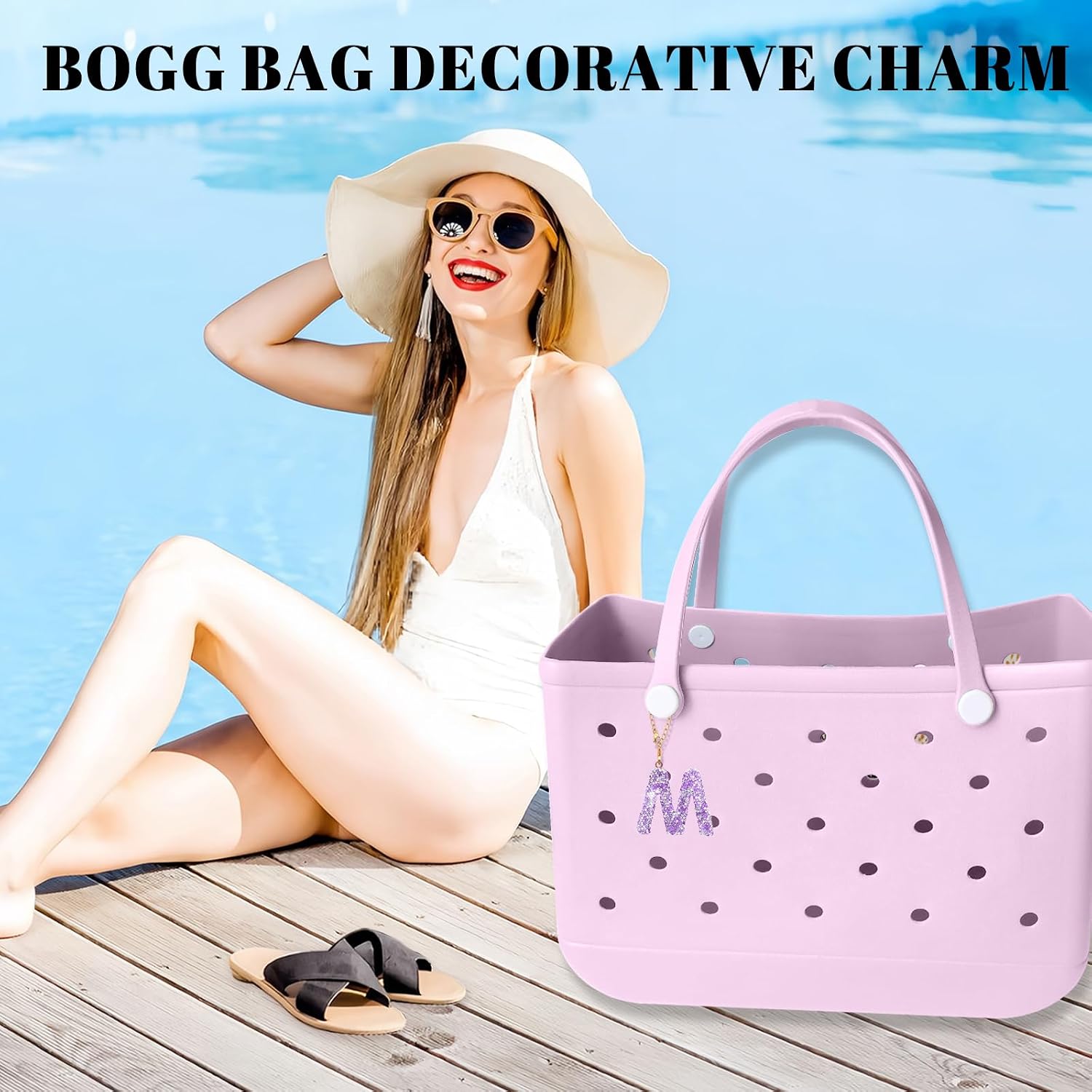 NZNDB Bag Charms for Bogg Bag Accessories, bogg bag accessories charm for Women Girls, personalized letters Decorative for Bitty Bogg Bag Handbags Beach Totes bags image 2