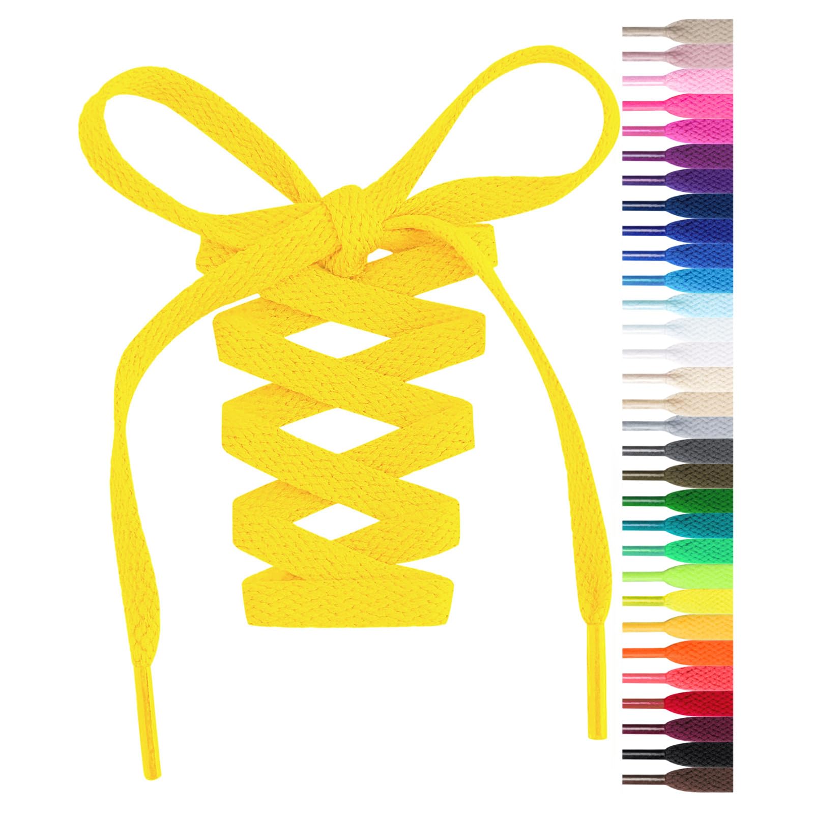 Handshop Flat Shoelaces 5/16", 31 Colors in 36"-72" Shoe Laces For Sneakers
