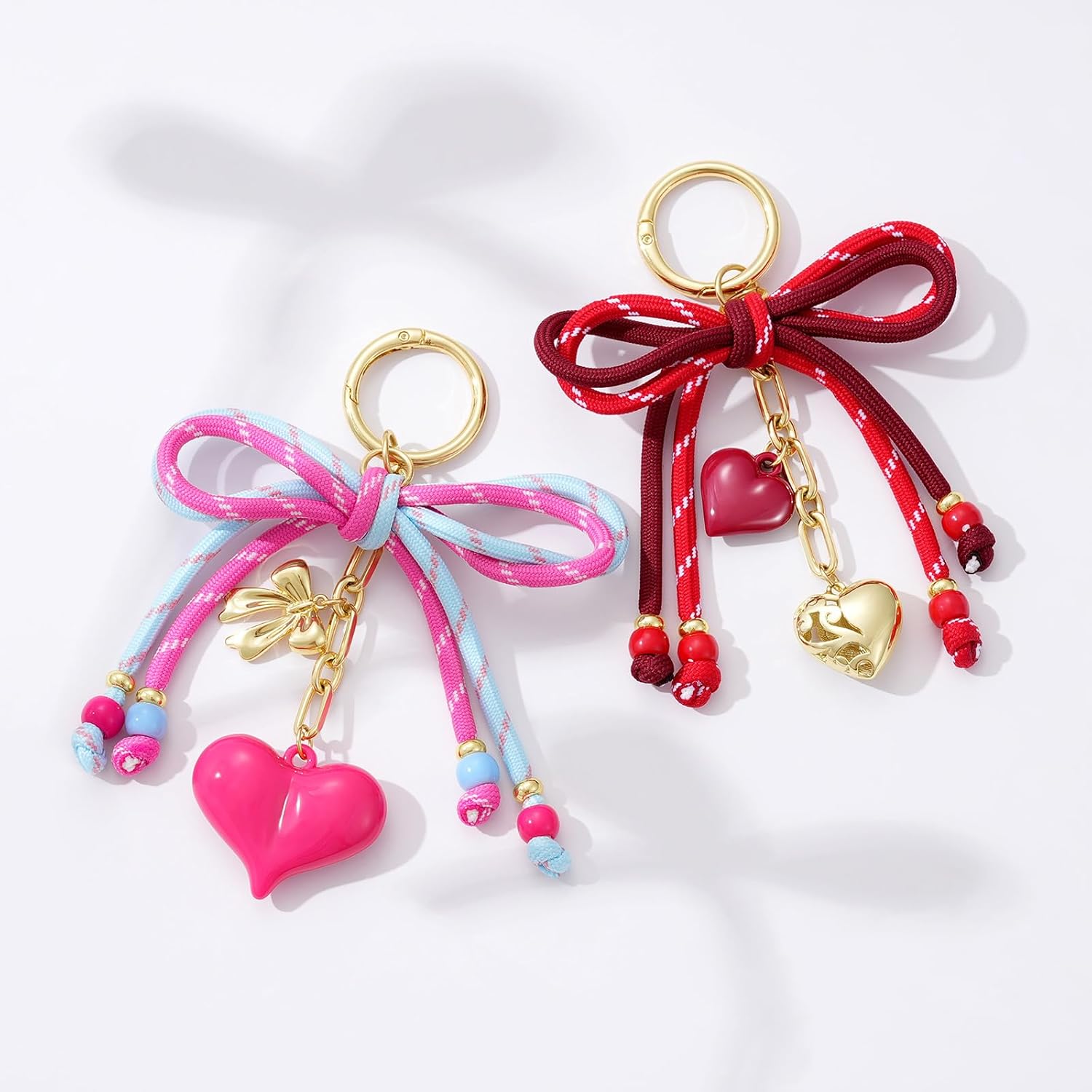 KissYan Bag Charms for Women, Rope Backpack Charms with Heart Pendant, Dainty Keychain for Handbag Tote Bag Purse Gifts - Image 7