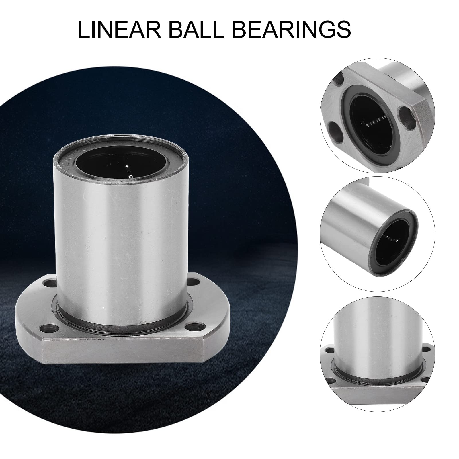 2 pièces roulements linéaires à bride, pièces de rechange de roulement linéaire diamètre intérieur 30mm pour axe de mouvement linéaire CNC