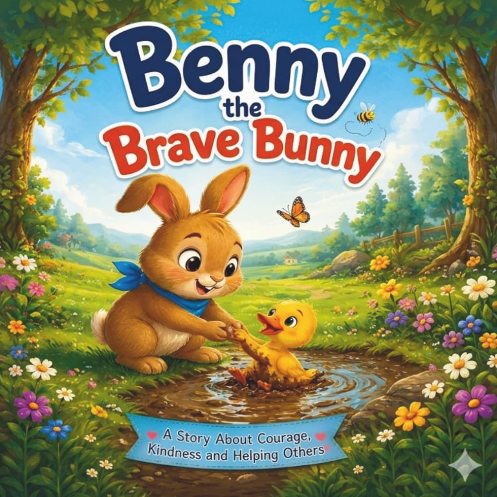 Benny the Brave Bunny: A Story About Courage, Kindness, and Friendship : For kids