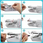 Handheld Sewing Machine Electric Sewing Mini Portable Sewing Machine Suitable for Beginners Sewing Clothes Family Travel DIY (Black)