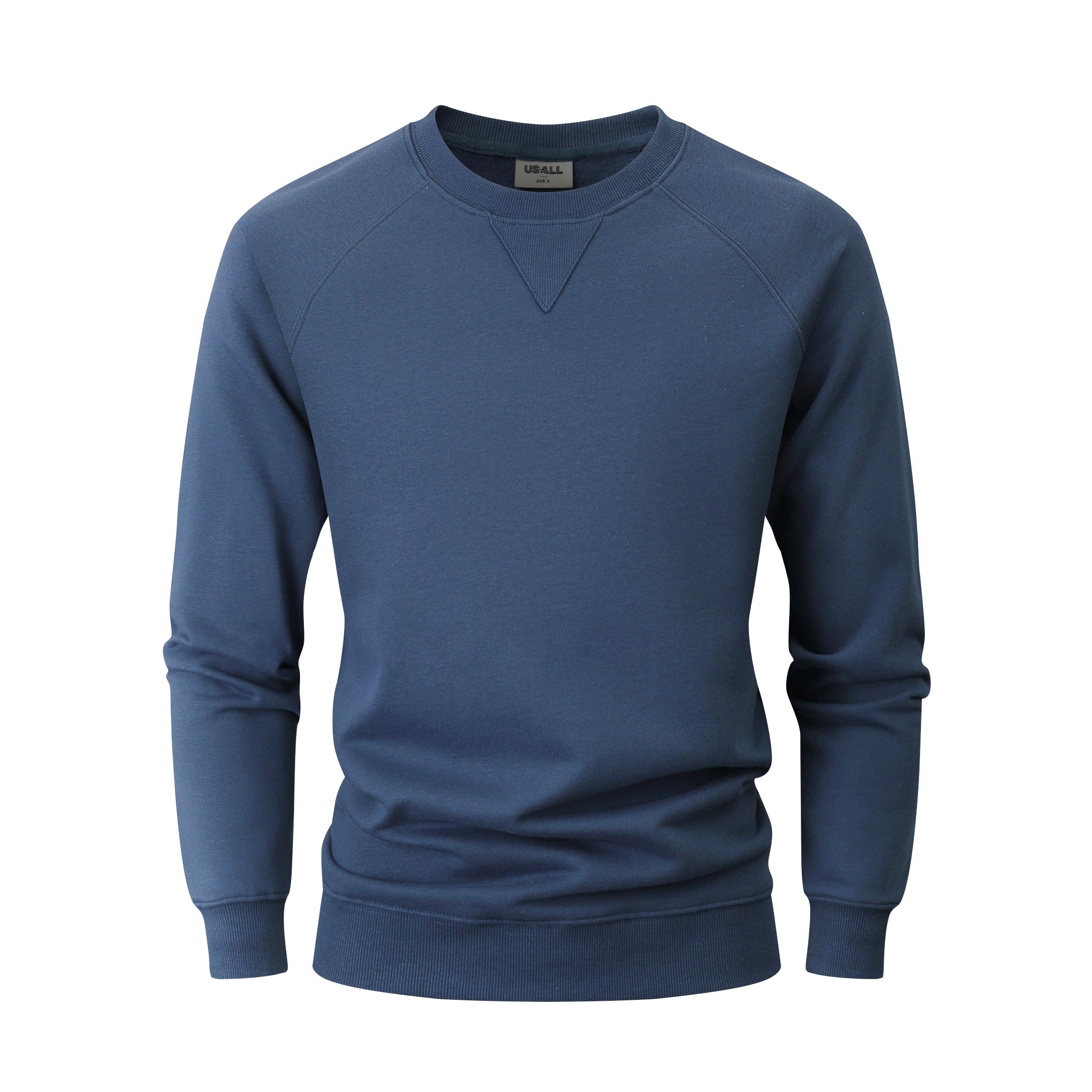 USALL Sweatshirts für Herren Baumwolle Schwergewicht Pullovers Männer Langarm Casual Sweatshirt