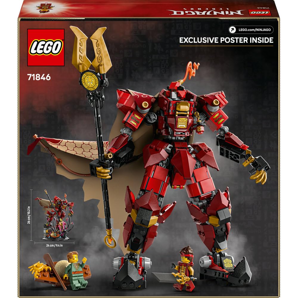LEGO NINJAGO Mech ognistego rycerza 71846 | Duży mech ninja, model kolekcjonerski do ozdoby, prezent dla fana NINJAGO 14+, zestaw klocków konstrukcyjnych, 996 elementów
