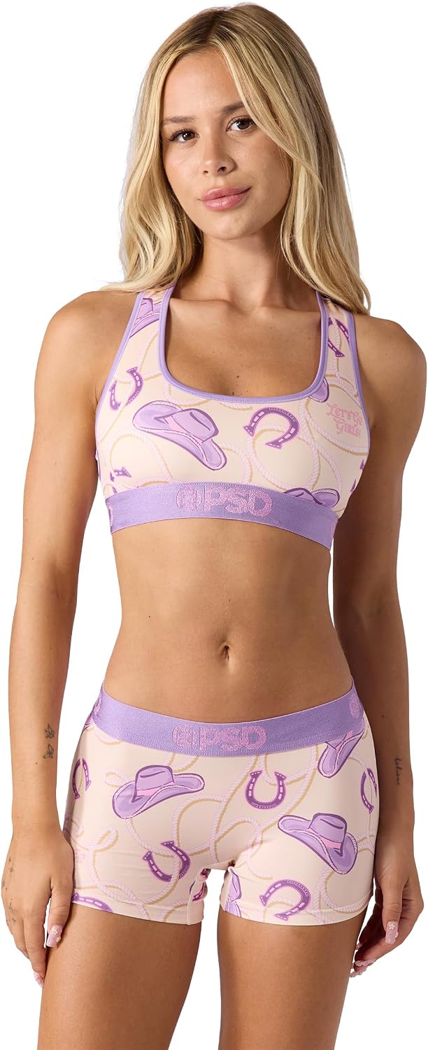 PSD Underwear Womens Boyshorts - Western Print, Comfortable Boy Short Underwear for Women, Womens Underwear Packs & Singles