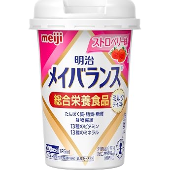 Maybalance Mini Cup, Strawberry Flavor, 4.2 fl oz 125 ml x 12 Bottles, Meiji