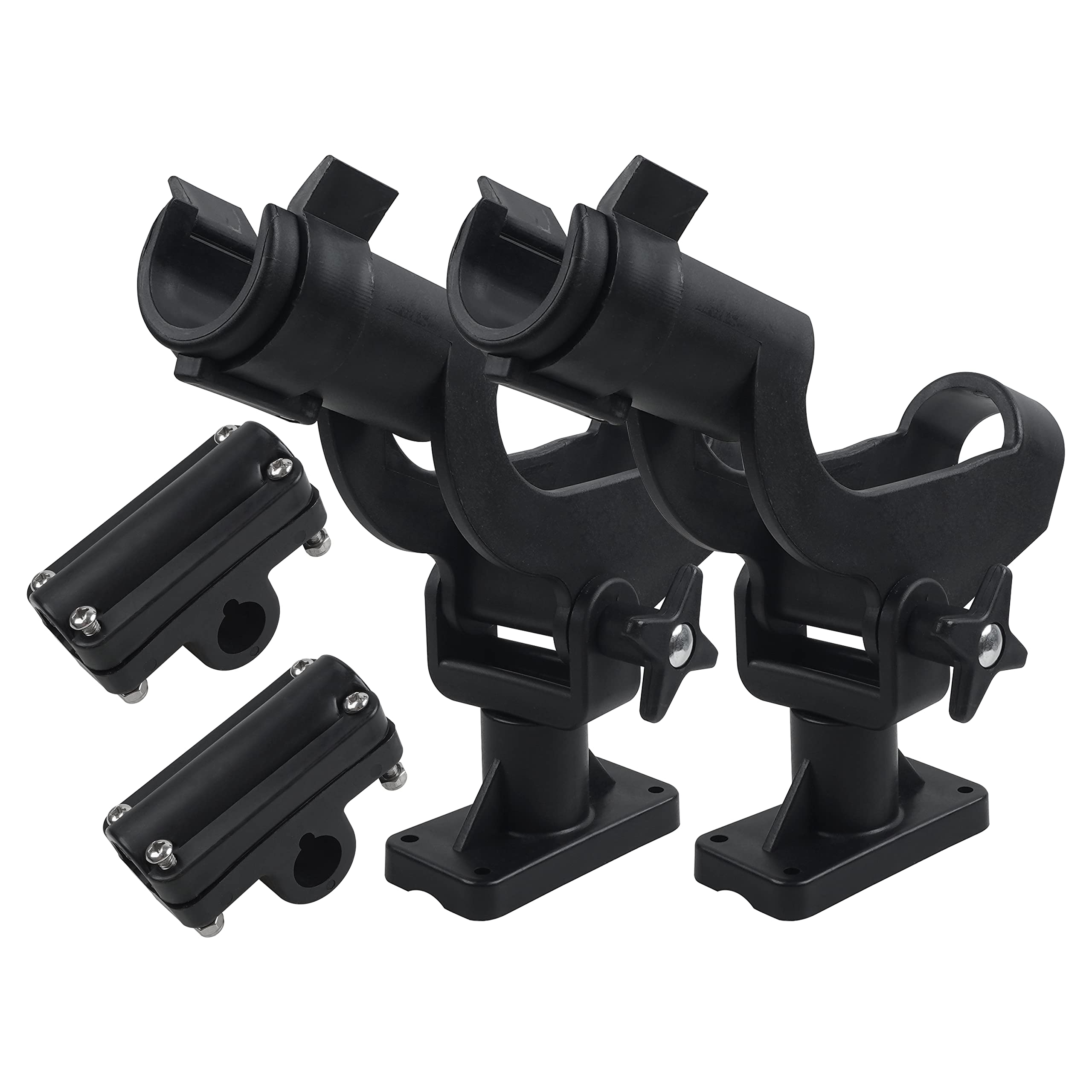 AGOOL Soporte para caña de pescar en el mar, soporte para caña de pescar ajustable de 360 grados, soporte plegable (RH50, montaje multiposicional, 2 piezas)