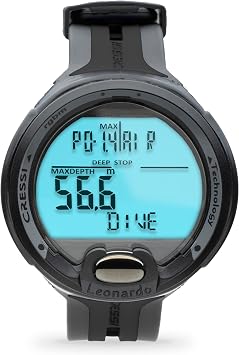 Cressi Leonardo 2.0 Scuba Dive Computer - Air, Nitrox & Gauge Dive Watch - Backlit Waterproof Watch - USB IR Diving Computer