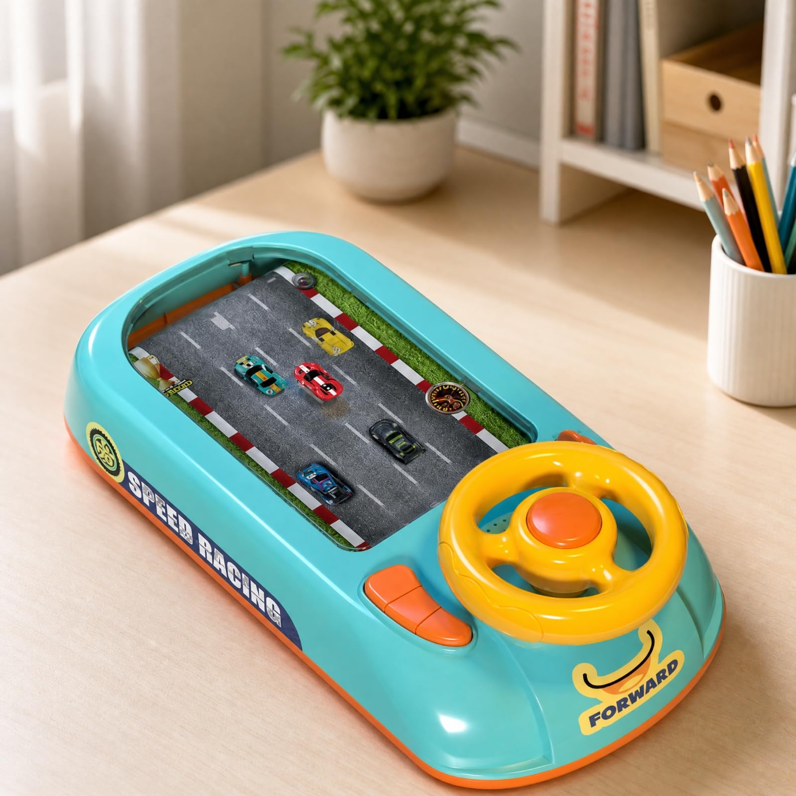 Macchina da Gioco per Gare Tavolo con Ventose Console da Gioco Tavolo con Pista Compatto per Area Giochi
