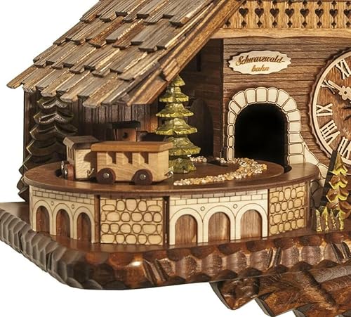 Miniatura 3 de Engstler Reloj de cuco de cuarzo, gran casa de la selva negra con música, bailarines y tren móvil EN 45110 QMT