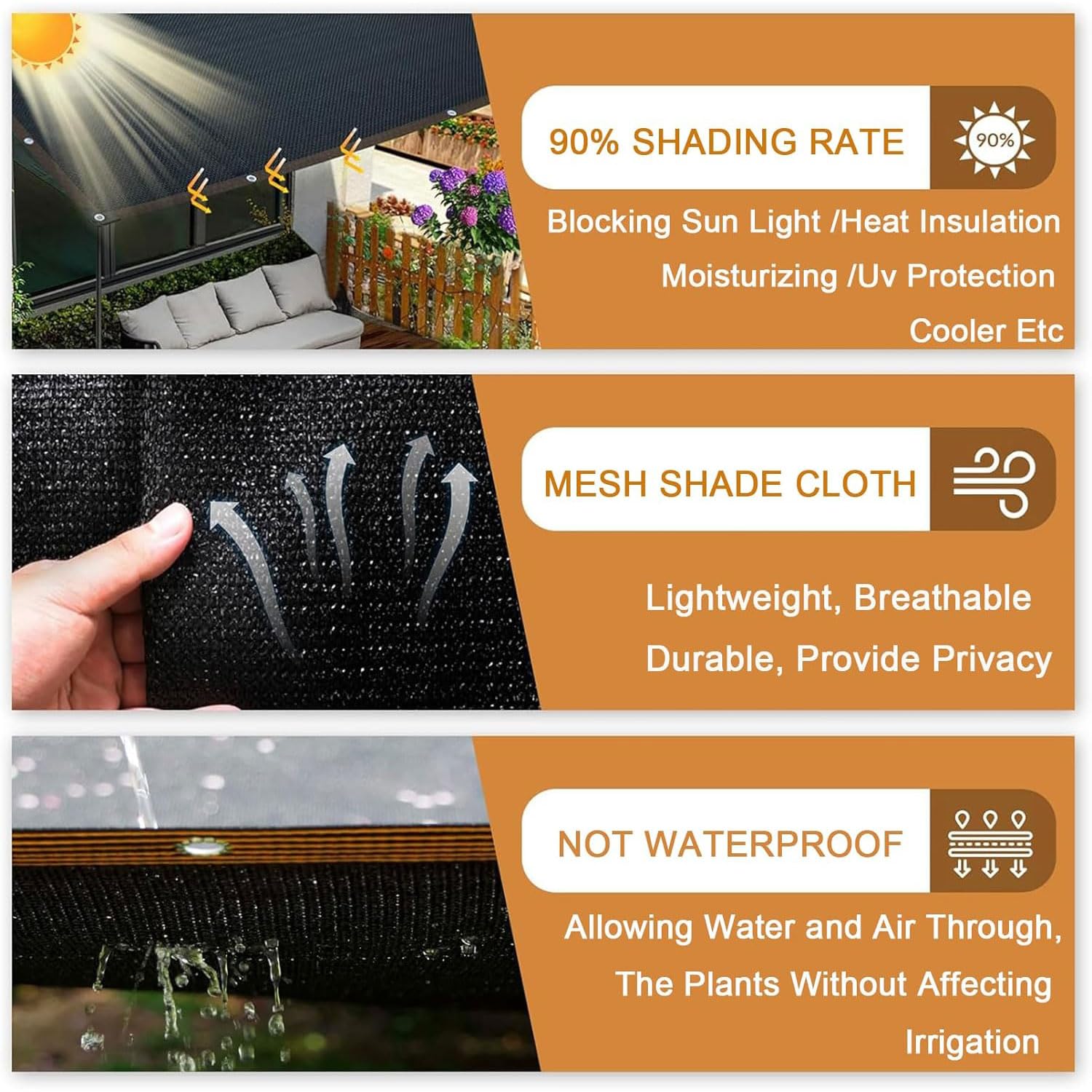 4X5M Filet D'Ombrage,Filet Protection Solaire 90%,Voile D'ombrage avec œillets,Filet RéSistant Aux UV,UV Tissu D'Ombrage pour Pergola,Terrasse,Plantes,Serre,Jardin,Patio Lawn,Poulailler
