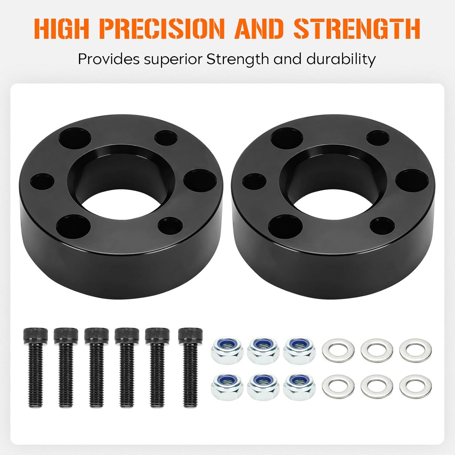 AEagle 2.5” Front Leveling Lift Kits for 2006-2023 Ram 1500(4WD); 2005-2007 & 2009-2011 Dakota; 2006-2009 Raider Raise 63.5mm Forged Aluminum Strut Spacers