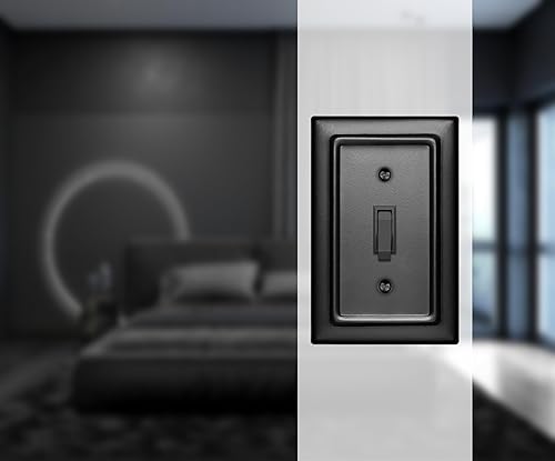 Miniatura 2 de Monarch Abode Placa de pared de palanca de 1 banda, placa de pared de interruptor único de metal arquitectónico, placa decorativa para interruptor