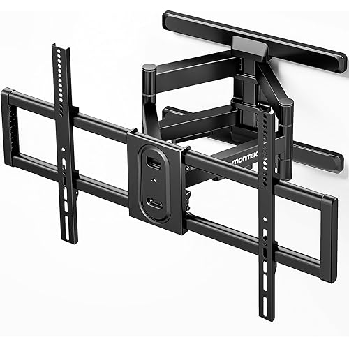 monTEK Full Motion TV Wall Mount for 43"–95" TVs, Pre-Assembled & up to150lbs, Heavy Duty TV Mount Bracket with Tool-Free Tilt/Swivel/Extension, Max VESA 800x400, Fits 16"/18" Studs, HW1242BK