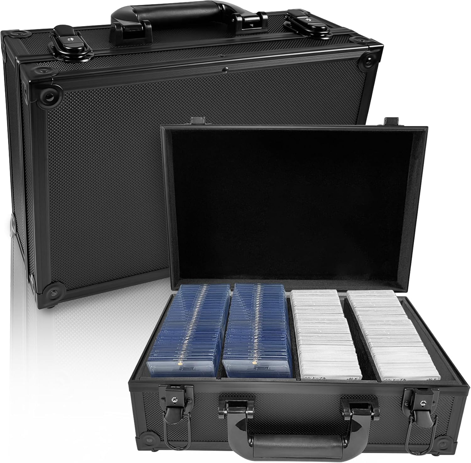 Amazon.co.jp: HG CHASING TRIBE デッキケース カード4500枚以上収納可能なアルミ製アタッシュケース  【2025最新アップグレード】 マグネットローダー 用 ケース トレカケース ゲームカード ストレージボックス カードケース  トレーディングカードゲーム （4枚の長い ...