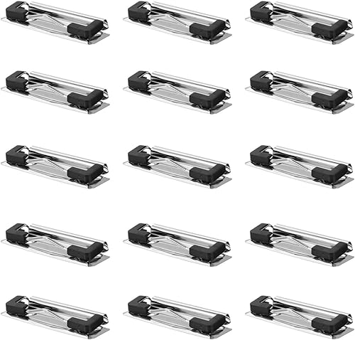 NUOBESTY 15 clips de portapapeles montables con pies de goma, clips de tablero de archivos de documentos para oficina, escuela, suministros de