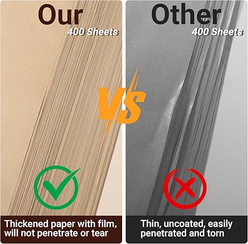 Miniatura 4 de EUSOAR Papel de carnicero para servicio de alimentos, 200 hojas de papel de embalaje de jabón de 11.6 x 11.2 pulgadas, envolturas de sándwich