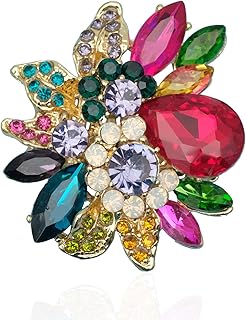 Luxury Women's Austrian Crystal Leaves Flower Big Cocktail Statement Rings Stretch Adjustable Ring Jewelry Accessories