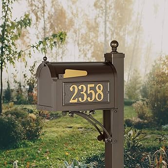 Whitehall Products Deluxe Mailbox Package, Aluminum, French Bronze - Includes Side plaques (Order Form Will be with delivery)