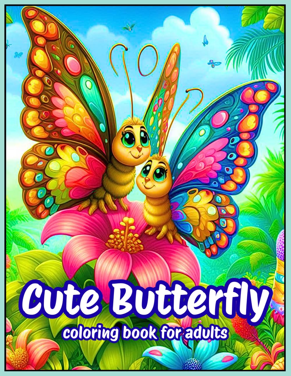Cute Butterfly Coloring Book for Adults: Coloring Pages with Butterflies and fFowers for Calming, Relaxing and Stress Relief
