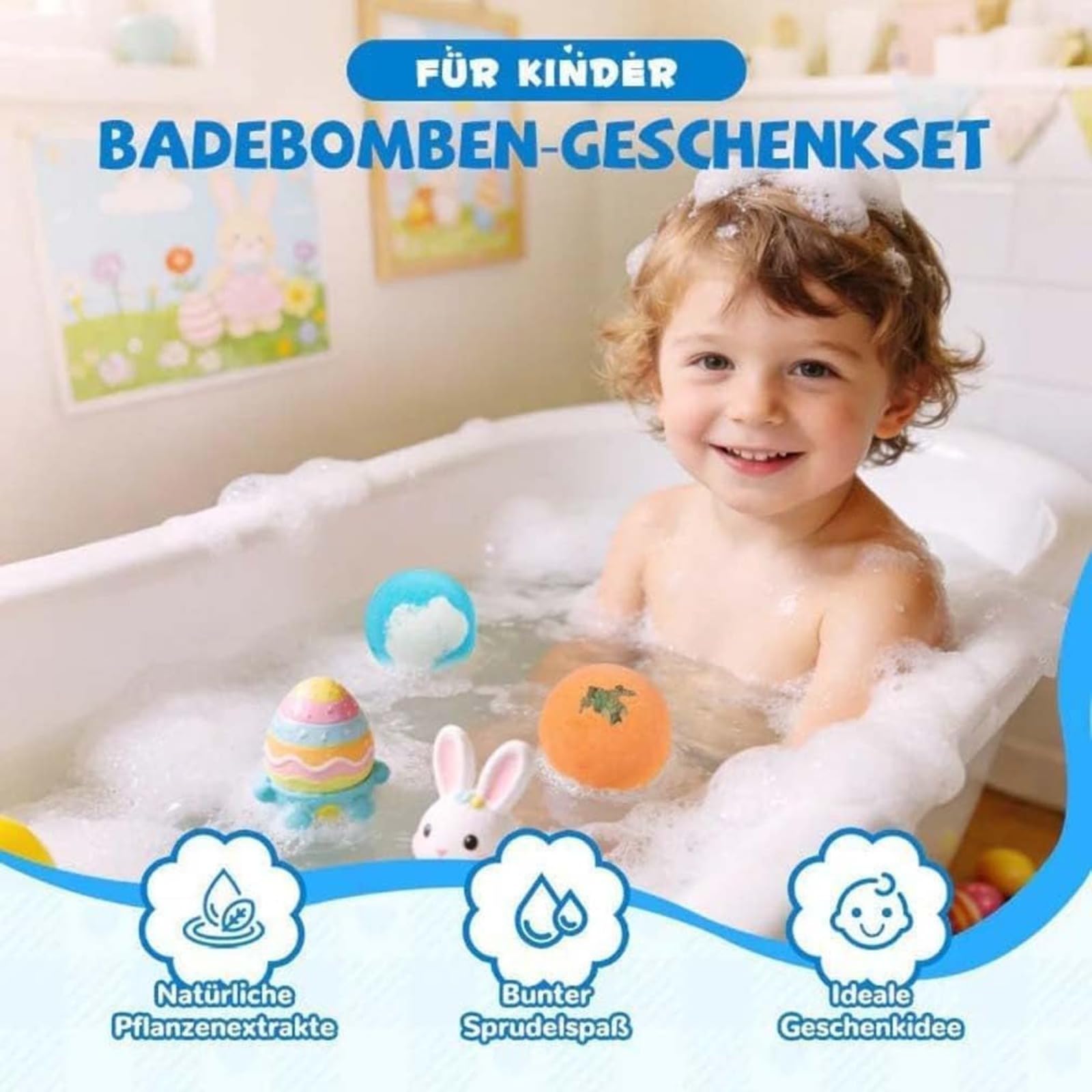 12-teiliges Badekugel-Set für Kinder, mit Überraschung, Geschenkset, Badebomben, Babes mit Überraschung, natürliches biologisches Spielzeug für Land und Meer