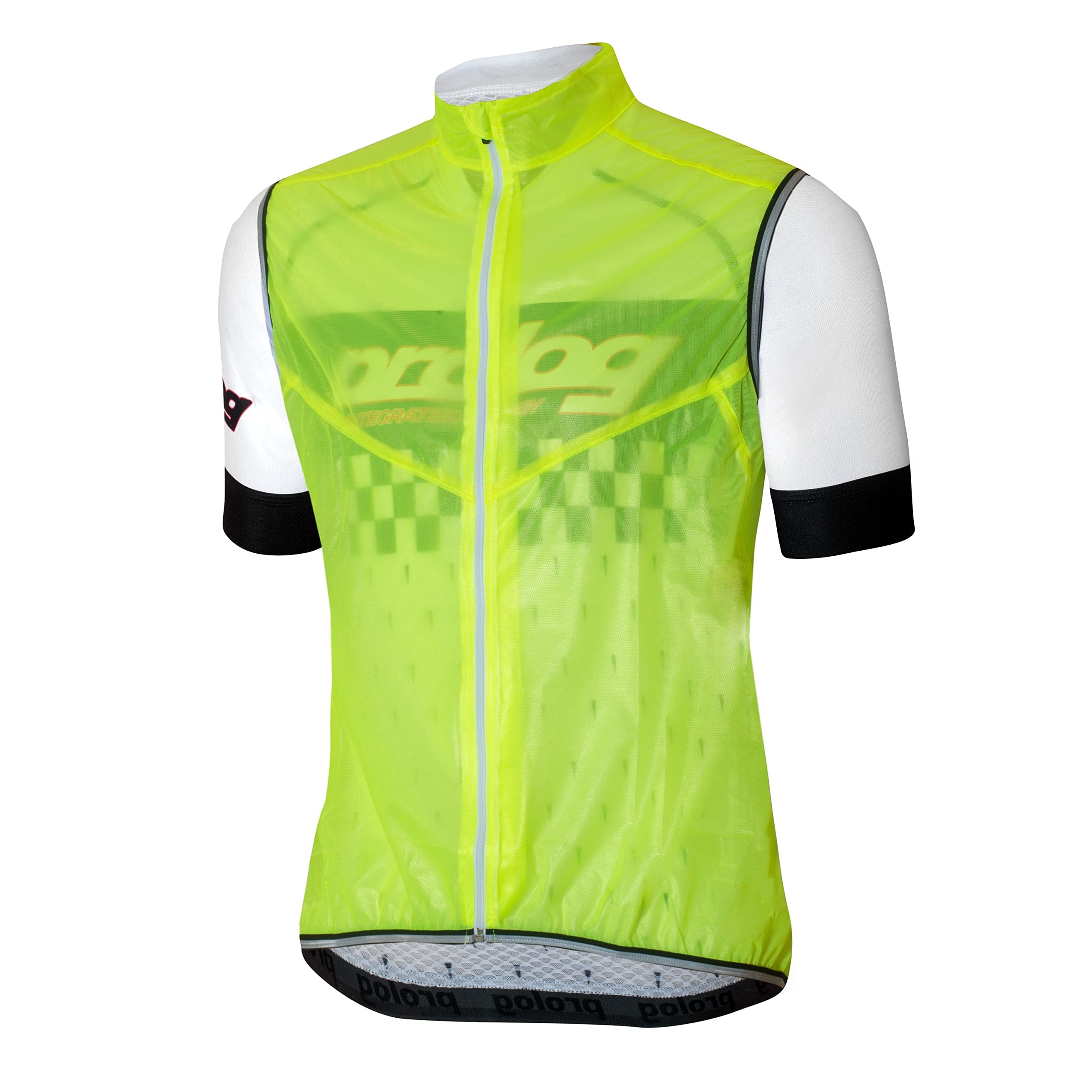 Fahrrad Wind- und Regenweste Herren, transparent, neon gelb