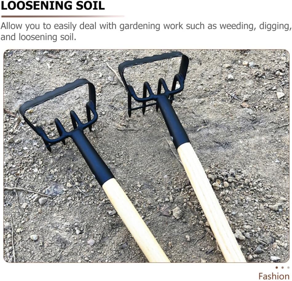 Yardwe Garden Hand Rake Portable Rake for Digging Weeding and Loosening Soil Compact Gardening Tool for Lawn Garden and Outdoor Use Design