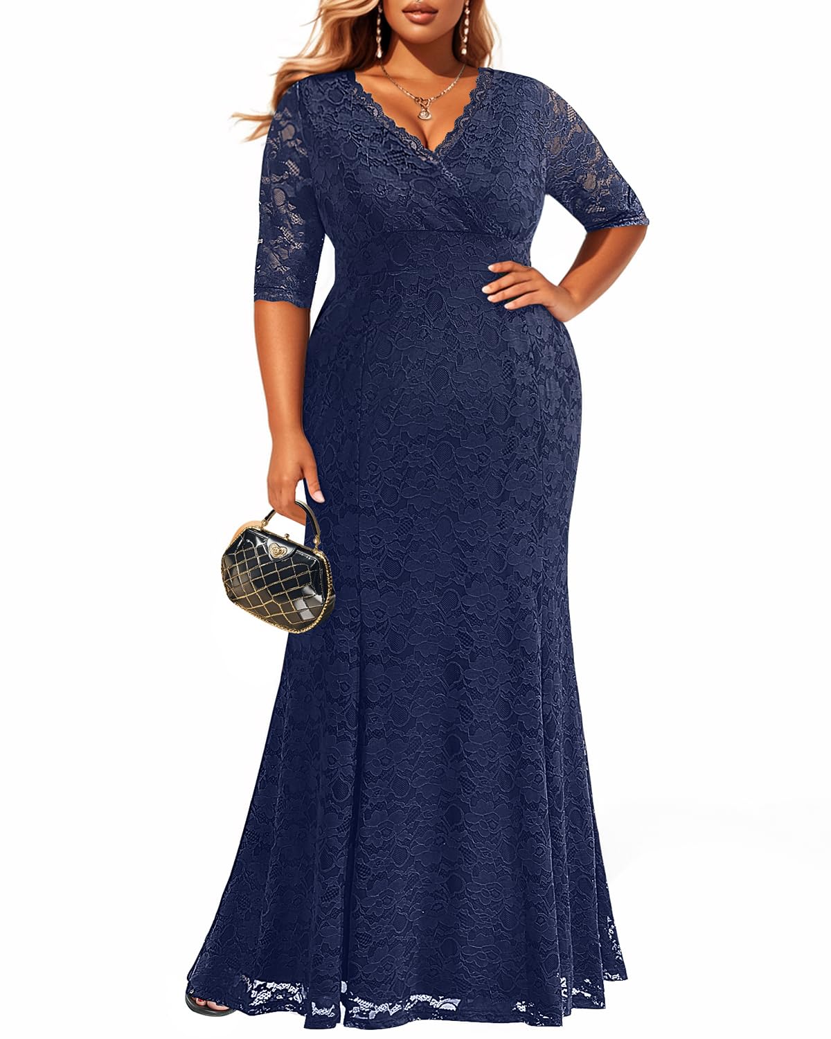 Plus Size Bridal Wedding Dresses - Mermaid Evening Dress Wrap Collar Lace Dress - Review, Price and Buying Guide