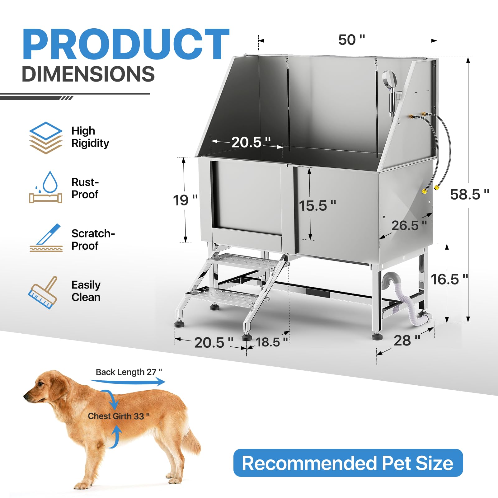 Monibloom 50 Dog Washing Station For Home Depth Optional