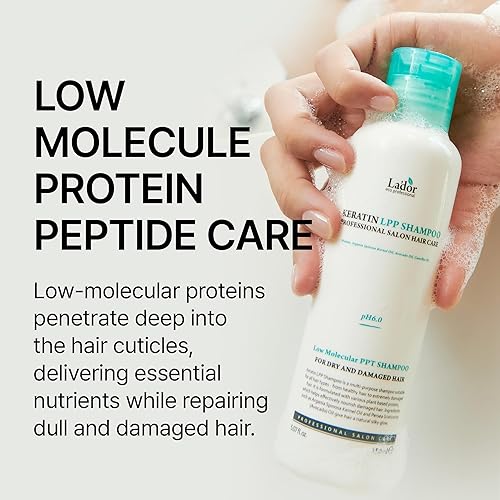 Miniatura 4 de LADOR Keratin LPP Champú para el cuidado de los daños con proteínas y aceites vegetales, pH equilibrado subácido para cabello seco y dañado y rizado
