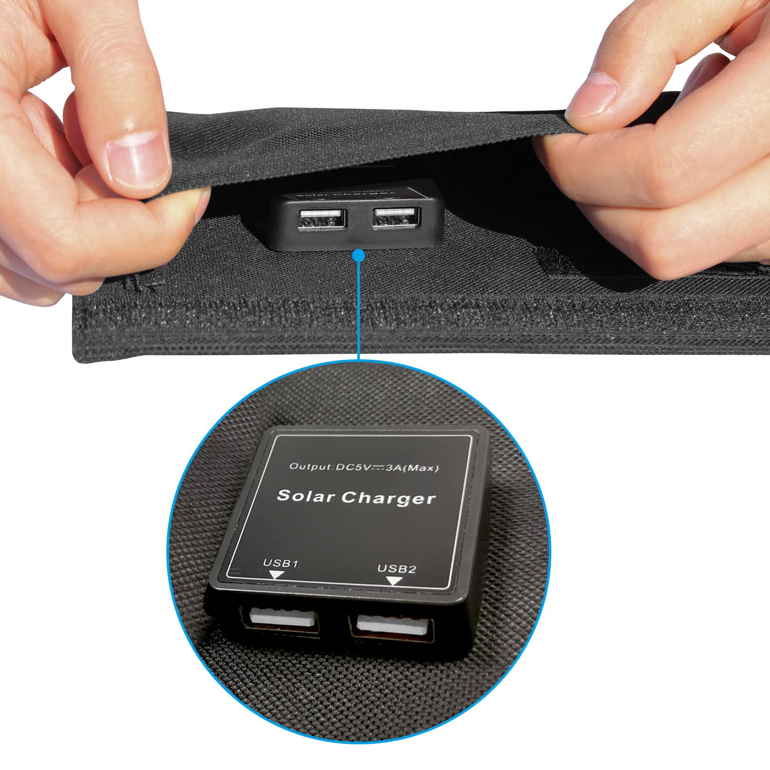 Litionite Arun 21W Pannello Solare pieghevole e portatile con 2 porte USB - Caricabatterie per Smartphone/Tablet/Telefono/Fotocamera/Action Cam/Console da gioco/Dispositivi USB