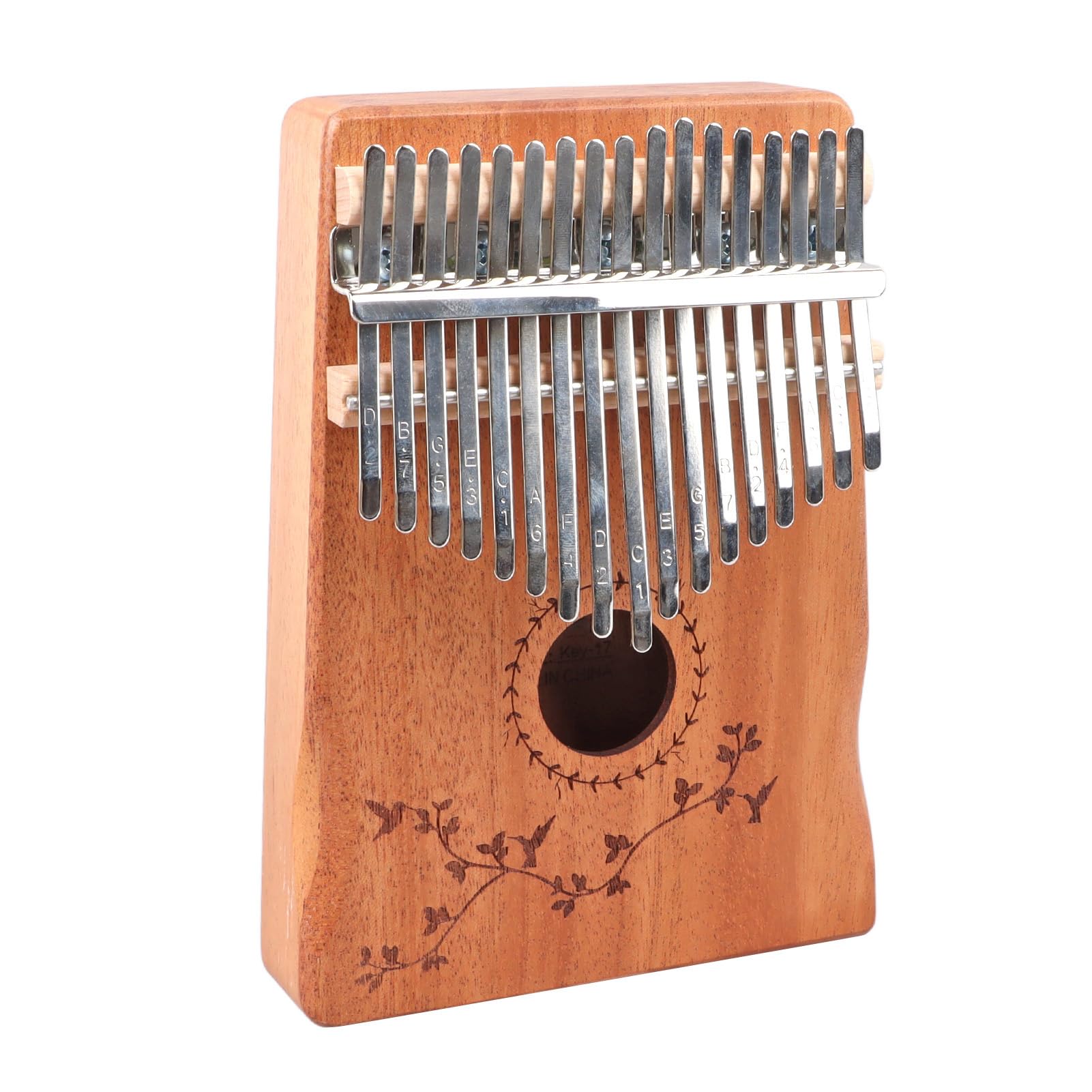 17 Tasten Kalimba Mahagoni Holz Fingerharfe Tragbares Daumenklavier mit Stimmhammer17 Tasten Fingerklavier17 Tasten Kalimba, DaumenklavierDaumenklaviere